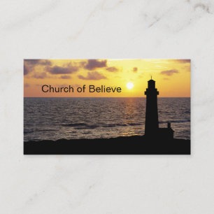 Tarjeta De Visita Diseño de iglesia de faro escénico