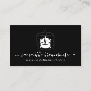 Tarjeta De Visita Diseño de Ilustración de Vela Elegante