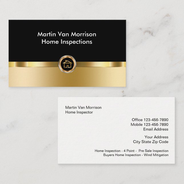 Tarjeta De Visita Diseño de inspección del hogar con clase (Anverso / Reverso)