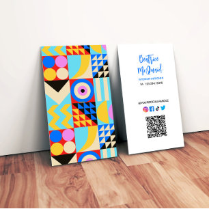 Tarjeta De Visita Diseño de interiores coloridos abstractos y modern