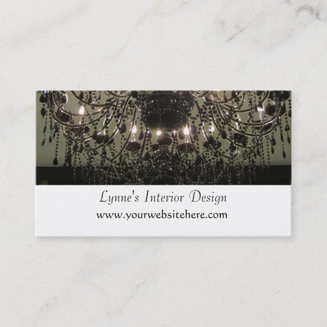 Tarjeta De Visita Diseño de interiores con candelabro (Anverso)
