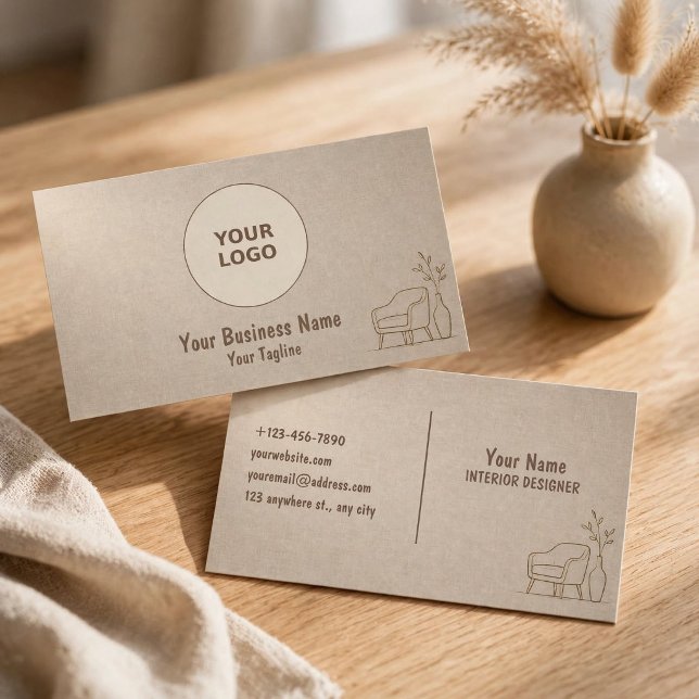 Tarjeta De Visita Diseño de interiores de lujo (Subido por el creador)