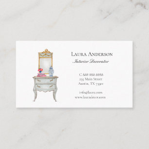 Tarjeta De Visita Diseño de interiores de muebles franceses elegante