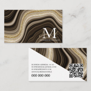 Tarjeta De Visita Diseño de interiores de onda abstracta de mármol d