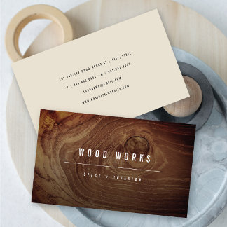 Tarjeta De Visita Diseño de interiores minimalista con foto de grano