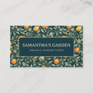 Tarjeta De Visita Diseño de jardín de cítricos con naranjas, limones