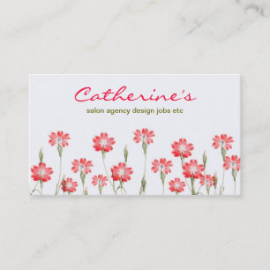 Tarjeta De Visita diseño de jardín de flores rojas