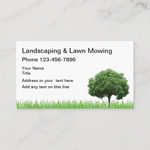 Tarjeta De Visita Diseño de jardines con árboles y césped