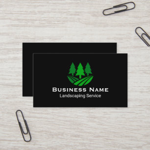 Tarjeta De Visita Diseño de jardines profesional tema oscuro