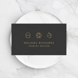 Tarjeta De Visita Diseño de joyas con logotipo Gemstone Trío moderno