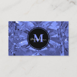 Tarjeta De Visita Diseño de joyas de cristal azul de lujo