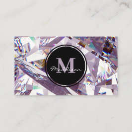 Tarjeta De Visita Diseño de joyas de cristal de lavanda de lujo