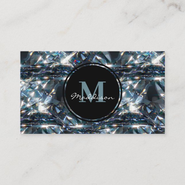 Tarjeta De Visita Diseño de joyas de diamantes de lujo (Anverso)