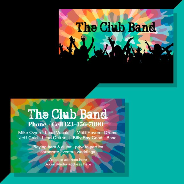 Tarjeta De Visita Diseño de la banda de música Guay Crowd Club (Subido por el creador)