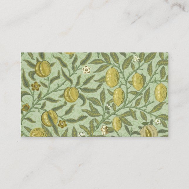 Tarjeta De Visita Diseño de la fruta de la granada de William Morris (Anverso)