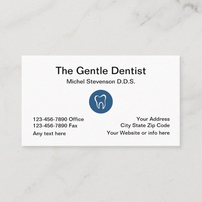 Tarjeta De Visita Diseño de la oficina del dentista (Anverso)