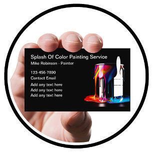 Tarjeta De Visita Diseño de Lata de Pintura Colorida para Pintor Pro