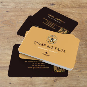 Tarjeta De Visita Diseño de Logo de Apicultura de Colmenas de Miel