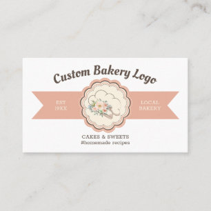Tarjeta De Visita Diseño de logotipo de chef pastelero de gorra de p