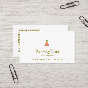 Tarjeta De Visita Diseño de logotipo de sombrero de fiesta Cumpleaño