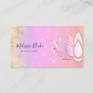 Tarjeta De Visita diseño de loto púrpura rosa