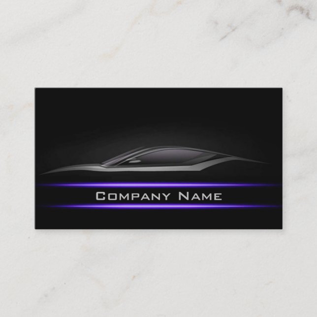 Tarjeta De Visita Diseño de luminosidad del coche de la línea de neó (Anverso)