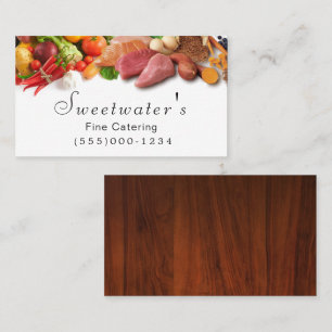 Tarjeta De Visita Diseño De Madera Alimentos Vegetables Chef Catálog