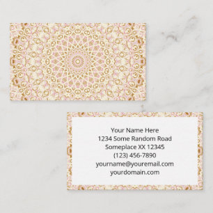 Tarjeta De Visita Diseño de Mandala Elegante en Rosa Dorado