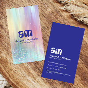 Tarjeta De Visita Diseño de Marca Creativa Holográfica Moderna