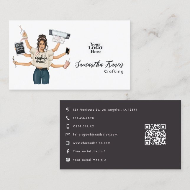 Tarjeta De Visita Diseño de marca de estilo Reina (Anverso / Reverso)