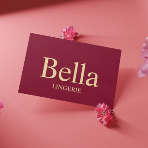 Tarjeta De Visita Diseño de Marca de Lencería Elegante Editable