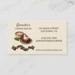 Tarjeta De Visita Diseño de Marca de Panadería de Brownie y Bayas Vi