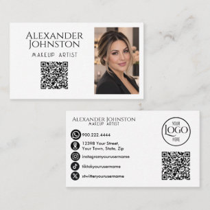 Tarjeta De Visita Diseño de marca de retrato de artista de maquillaj