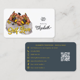 Tarjeta De Visita Diseño de marca de salón de amor propio en amarill