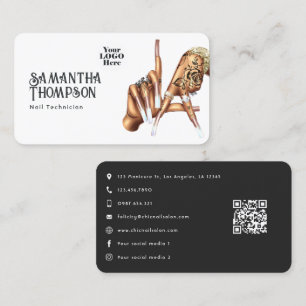 Tarjeta De Visita Diseño de marca de salón de uñas con estilo de Los