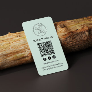 Tarjeta De Visita Diseño de Marca Moderno y Limpio con Código QR