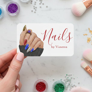 Tarjeta De Visita Diseño de Marca para Manicurista Minimalista Técni