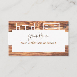 Tarjeta De Visita Diseño de marco de madera para el interior y el mo
