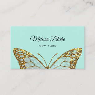 Tarjeta De Visita diseño de mariposa de menta