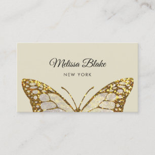 Tarjeta De Visita diseño de mariposa dorada