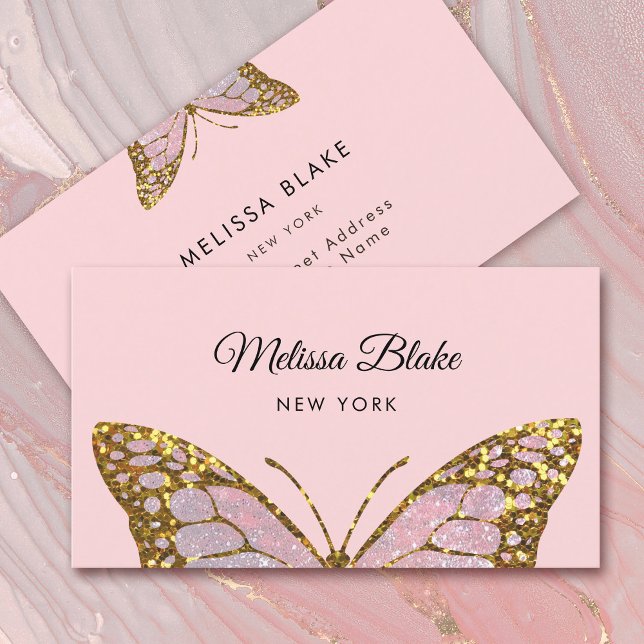 Tarjeta De Visita diseño de mariposa rosa (Subido por el creador)