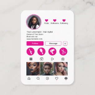 Tarjeta De Visita Diseño de medios sociales con estilo de pelo negri