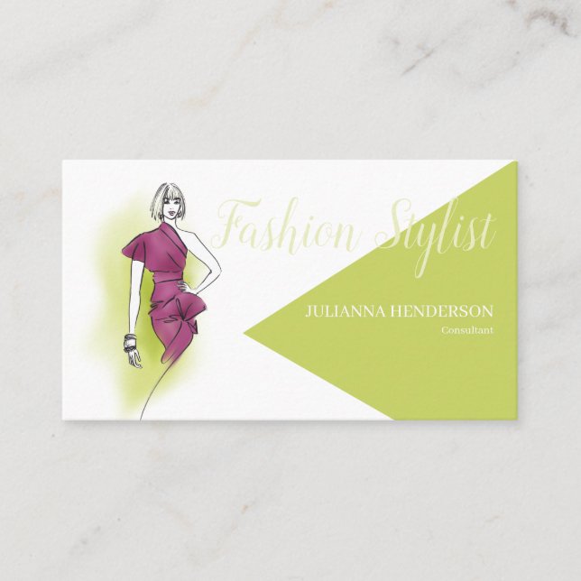 Tarjeta De Visita Diseño de moda a la moda (Anverso)