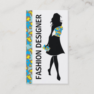 Tarjeta De Visita Diseño de moda chica impresión de pantera amarilla