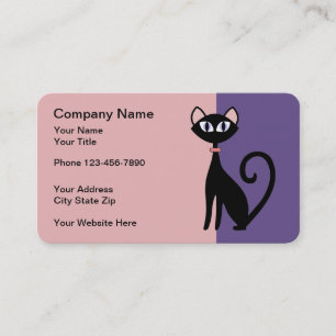 Tarjeta De Visita Diseño de moda del tema del gato del mascota