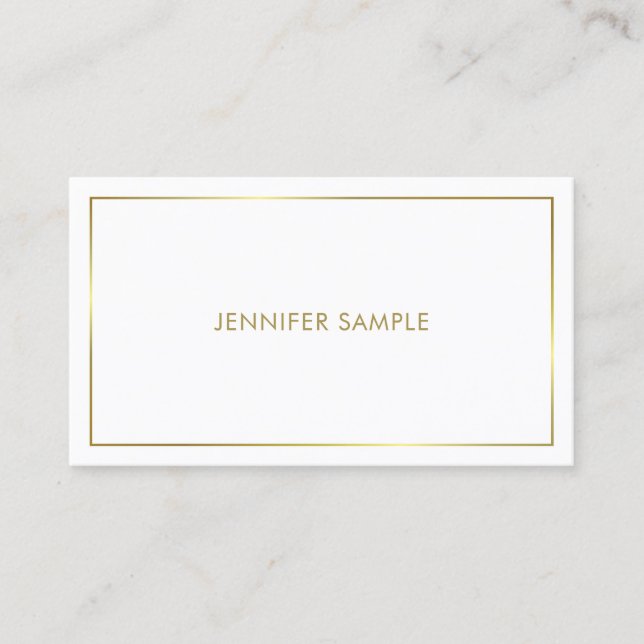 Tarjeta De Visita Diseño de moda Gold Plain Glamoroso Lujo (Anverso)