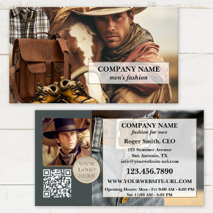 Tarjeta De Visita Diseño de moda masculina al por menor