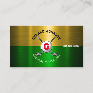 Tarjeta De Visita Diseño de monograma centrado en bolas de golf