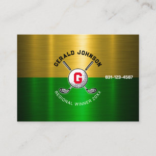 Tarjeta De Visita Diseño de monograma centrado en bolas de golf