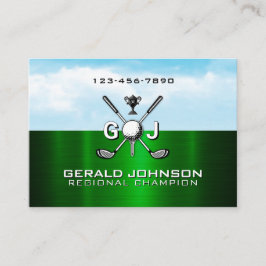 Tarjeta De Visita Diseño de monograma de golf elegante